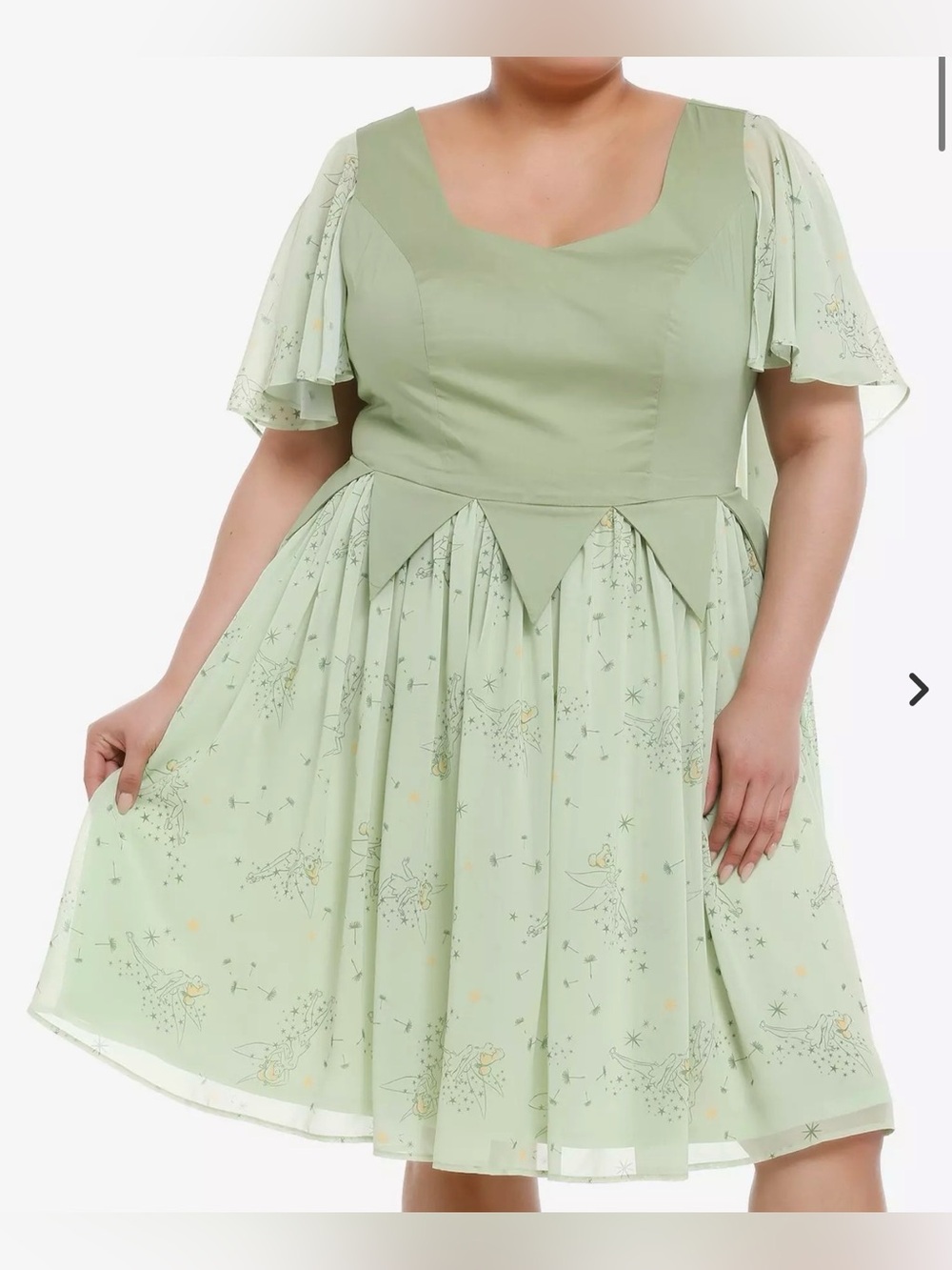 NWT Her Universe Disney Peter Pan Tinkerbell retro knee length dress size 24